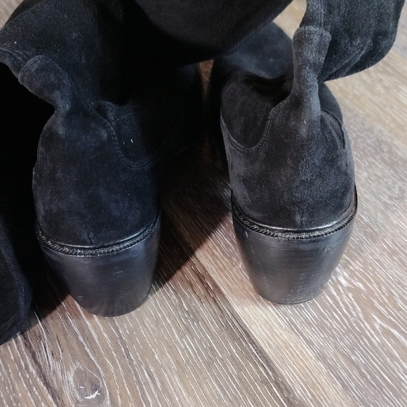 Black Heeled Ankle Boots with Chelsea Design - Picture 4 of 5